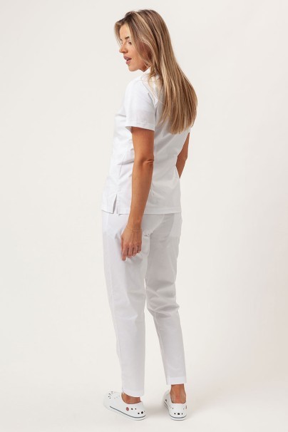 Women's Sunrise Uniforms Premium scrubs set (Aura top, Pride trousers) white-2