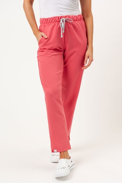 Women's Sunrise Uniforms Premium scrubs set (Aura top, Pride trousers) coral-6