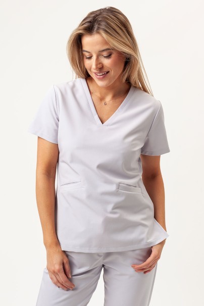 Women's Sunrise Uniforms Premium scrubs set (Aura top, Pride trousers) quiet grey-2