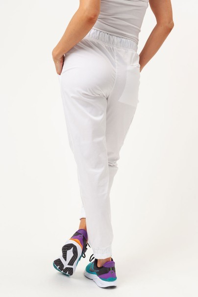 Women's Sunrise Uniforms Premium scrubs set (Aura top, Vibe jogger trousers) white-7