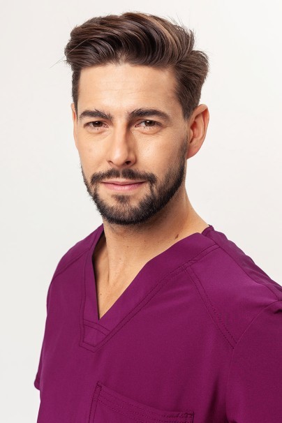 Men’s Cherokee Infinity V-neck scrub top wine-2