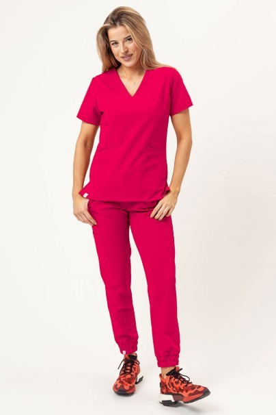 Women's Sunrise Uniforms Premium Aura scrub top raspberry-3