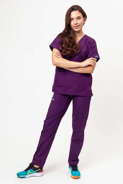 Women’s Cherokee Originals V-Neck scrub top eggplant-5