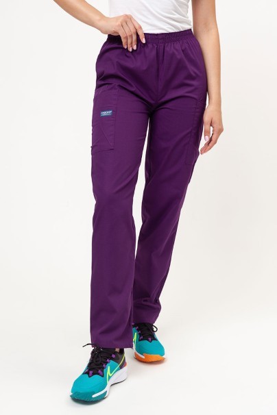 Women's Cherokee Originals scrubs set (V-neck top, N.Rise trousers) eggplant-7