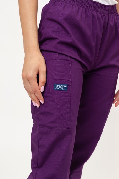 Women’s Cherokee Originals Natural Rise scrub trousers eggplant-2