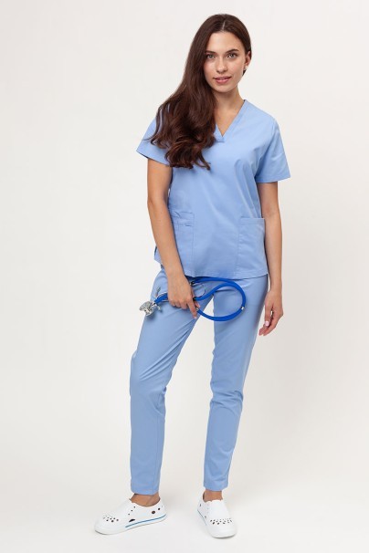 Women’s Sunrise Uniforms Basic Classic FRESH scrubs set (Light top, Regular trousers) blue-2