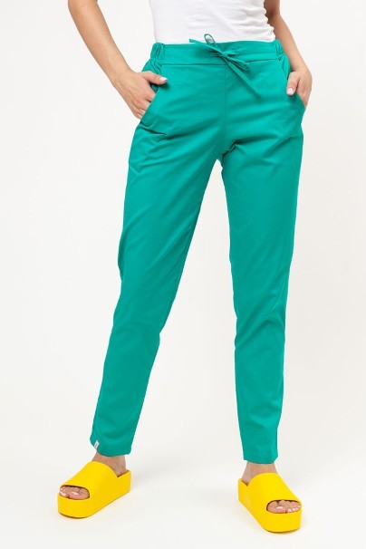 Women’s Sunrise Uniforms Basic Classic FRESH scrubs set (Light top, Regular trousers) light green-7