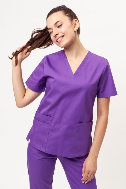 Women’s Sunrise Uniforms Basic Classic FRESH scrubs set (Light top, Regular trousers) violet-3