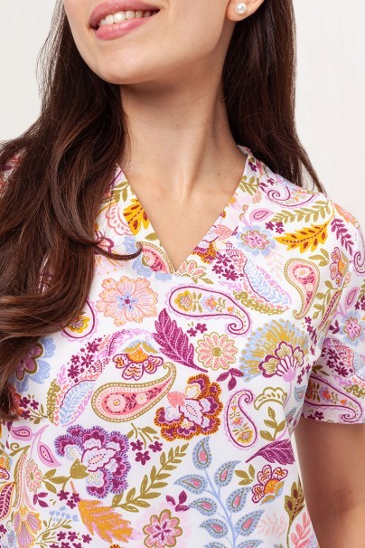 Women's Cherokee Prints V-neck scrub top Paisley Party-2