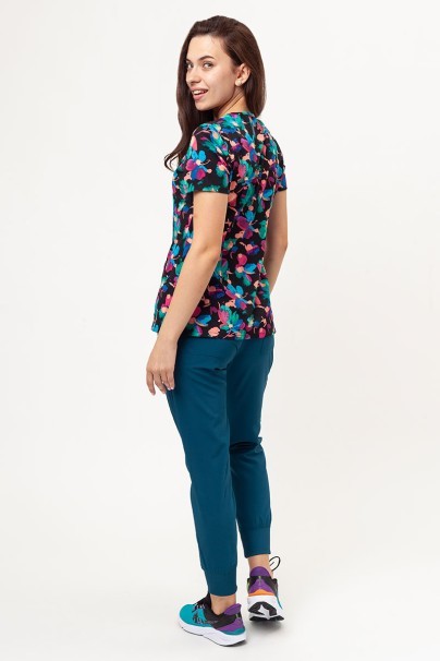 Women's Cherokee Prints V-neck scrub top Brushing Blooms-5