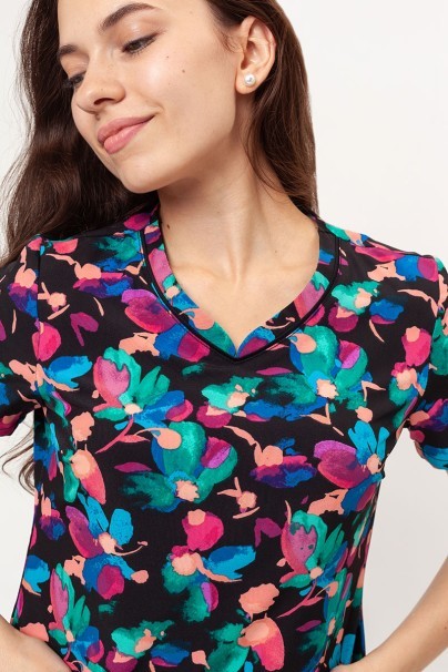 Women's Cherokee Prints V-neck scrub top Brushing Blooms-2