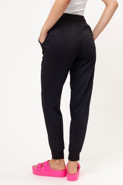 Women's Cherokee Revolution Mid Rise scrub jogger trousers black-1