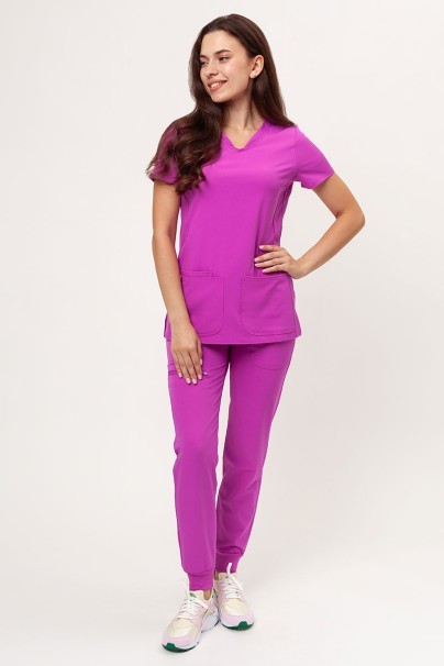 Women's Heartsoul Break on Through V-neck scrub top violet-4