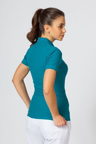 Women’s Malfini Pique polo shirt turquoise-2