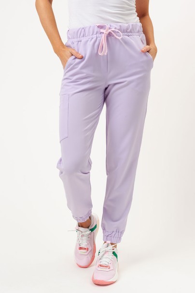 Women's Sunrise Uniforms Premium scrubs set (Aura top, Vibe jogger trousers) lavender-7