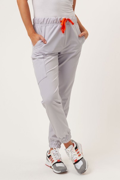 Women's Sunrise Uniforms Premium scrubs set (Aura top, Vibe jogger trousers) quiet grey-6