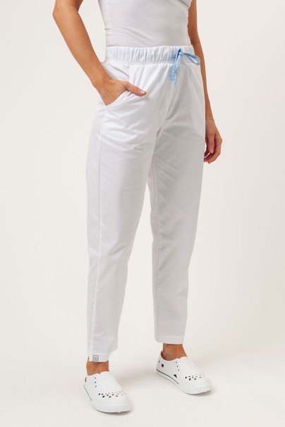 Women's Sunrise Uniforms Premium scrubs set (Aura top, Pride trousers) white-7