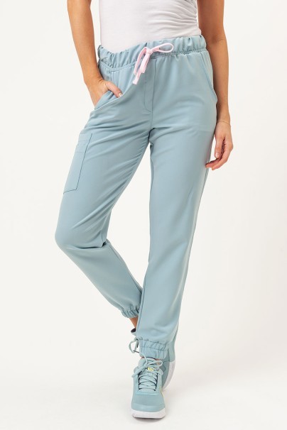 Women's Sunrise Uniforms Premium scrubs set (Aura top, Vibe jogger trousers) aqua-6