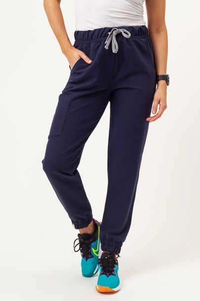 Women's Sunrise Uniforms Premium scrubs set (Aura top, Vibe jogger trousers) navy-7