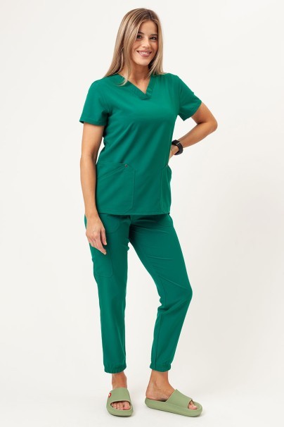 Women's Dickies EDS NXT V-neck scrub top hunter green-5