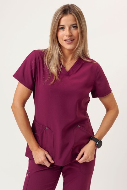 Women's Dickies EDS NXT scrubs set (V-neck top, Jogger trousers) wine-3