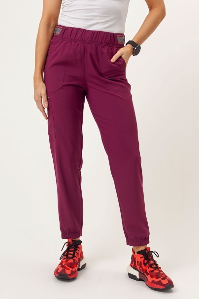 Women's Dickies EDS NXT scrubs set (V-neck top, Jogger trousers) wine-9