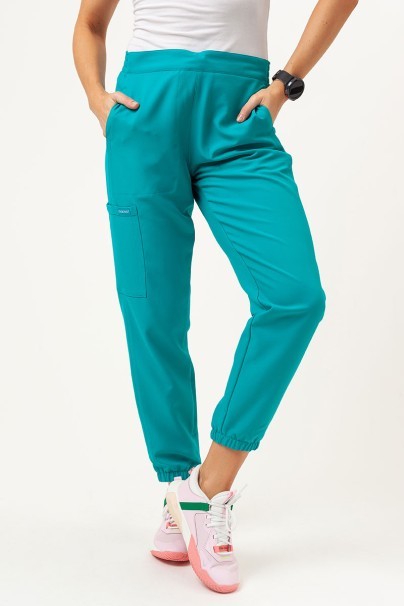 Women's Cherokee Ultra scrubs set (V-neck top, Jogger trousers) teal blue-8