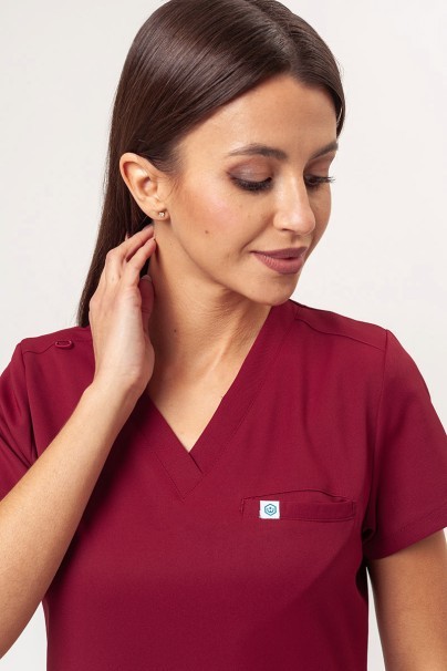 Women's Uniforms World 109PSX Shelly scrub top burgundy-4