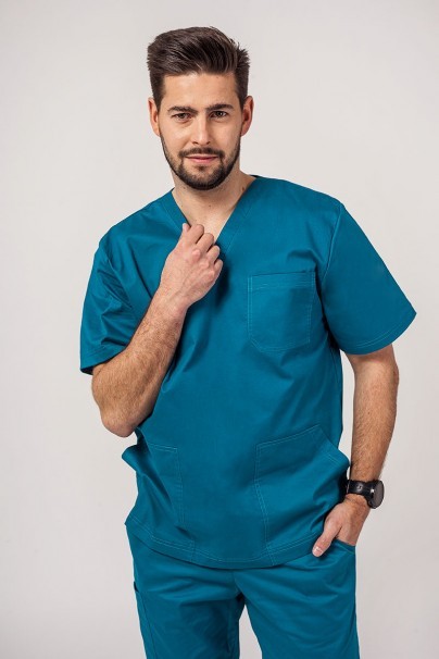 Men's Sunrise Uniforms Active scrubs set (Flex top, Flow trousers) caribbean blue-3