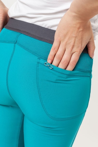 Women's Cherokee Infinity Slim Pull-on scrub trousers teal blue-4