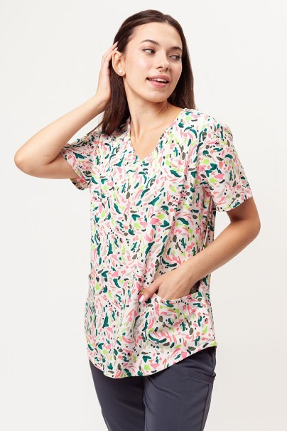 Women's Cherokee Prints V-neck scrub top Painted Pop-2