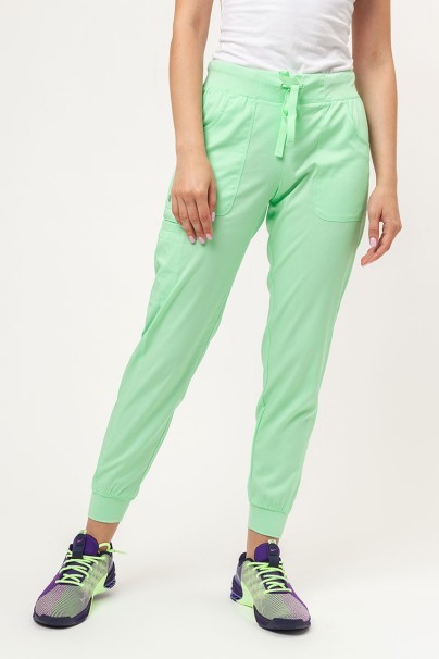 Women's Maevn Matrix scrubs set (Double V-neck top, Yogga trousers) lime green-6