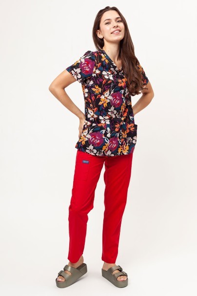 Women's Cherokee Prints V-neck scrub top Artful Blooms-3