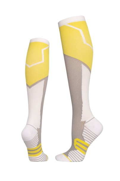Uniforms World Emsley compression socks grey-yellow-1