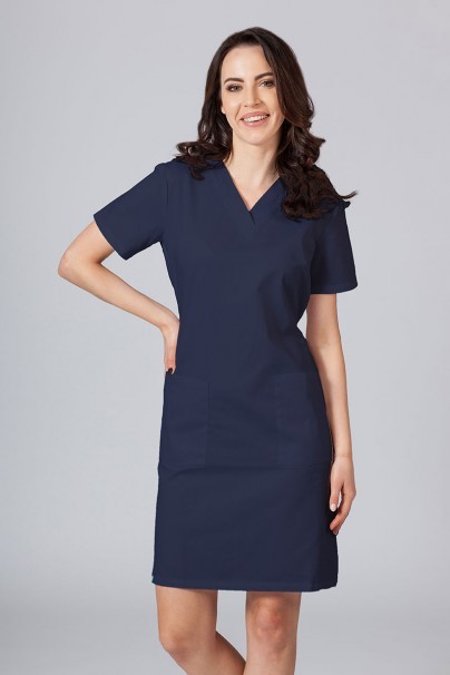 Women’s Sunrise Uniforms straight scrub dress navy-1