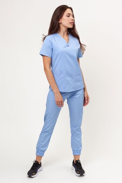 Women's Sunrise Uniforms Basic Jogger FRESH scrubs set (Light top, Easy trousers) blue-1