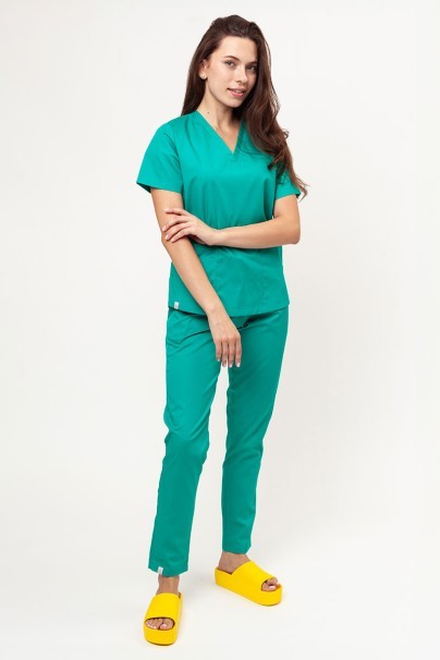 Women’s Sunrise Uniforms Basic Classic FRESH scrubs set (Light top, Regular trousers) light green-1