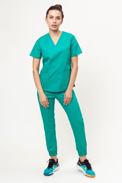 Women's Sunrise Uniforms Basic Jogger FRESH scrubs set (Light top, Easy trousers) light green-1