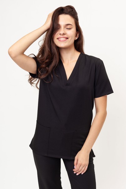 Women's Velilla Microfiber scrub top black-1