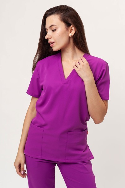 Women's Velilla Microfiber scrub top eggplant-1