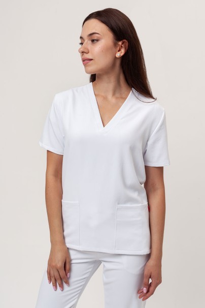 Women's Velilla Microfiber scrub top white-1