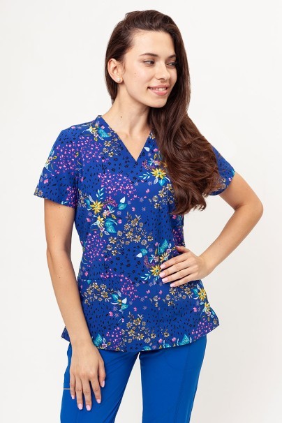 Women's Cherokee Prints V-neck scrub top Patchwork Pop-1