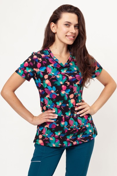 Women's Cherokee Prints V-neck scrub top Brushing Blooms-1