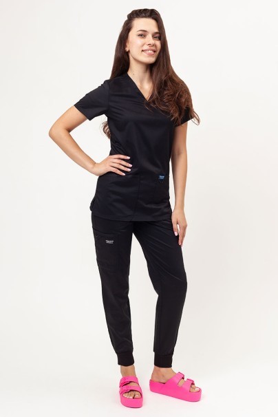 Women's Cherokee Revolution scrubs set (Soft top, Jogger trousers) black-1