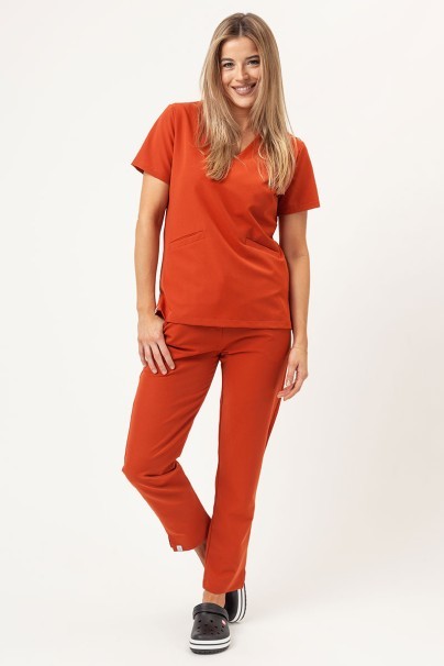 Women's Sunrise Uniforms Premium scrubs set (Aura top, Pride trousers) rooibos tea-1