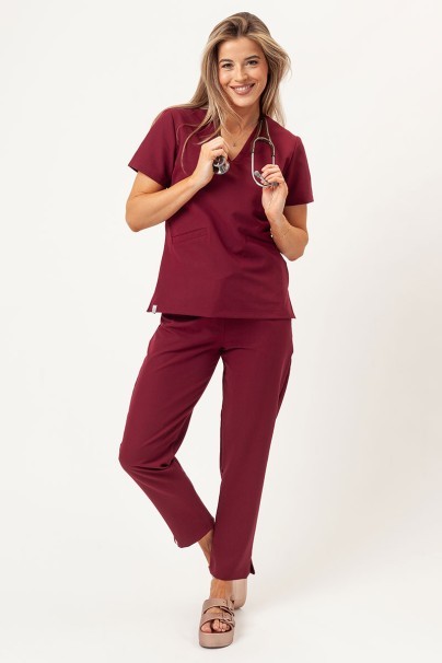 Women's Sunrise Uniforms Premium scrubs set (Aura top, Pride trousers) plum-1