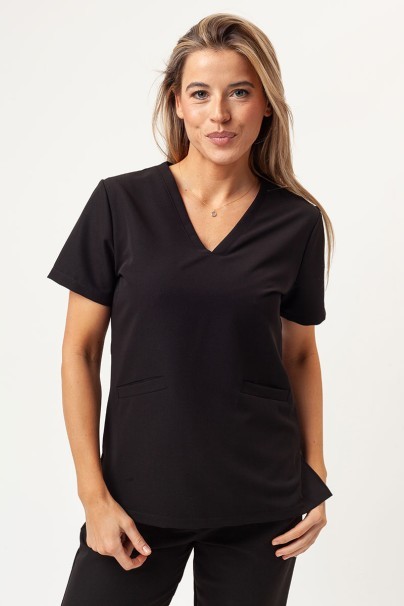 Women's Sunrise Uniforms Premium Aura scrub top black-1