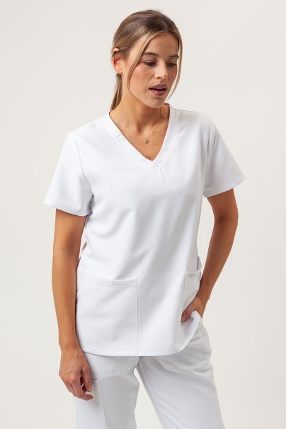 Women's Cherokee Ultra V-neck scrub top white-1