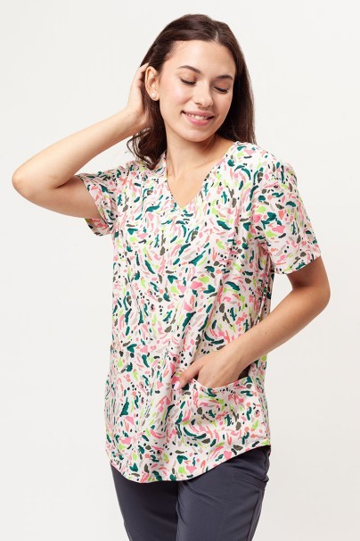 Women's Cherokee Prints V-neck scrub top Painted Pop-1