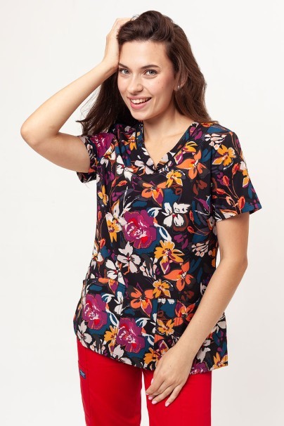 Women's Cherokee Prints V-neck scrub top Artful Blooms-1